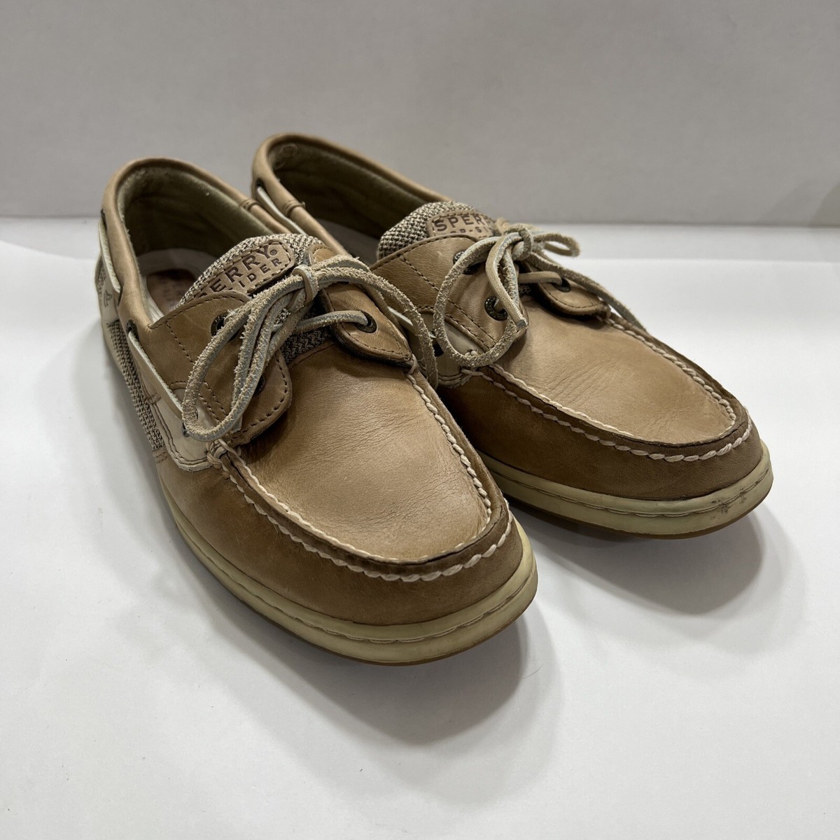 Sperry Top Sider Womens Tan Boat Shoes Size 9 W (Wide) (9276619