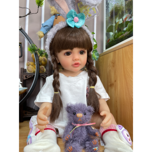 55CM Reborn Toddler Full Body Vinyl Girl Princess Betty Soft Touch Long Hair - Picture 1 of 6