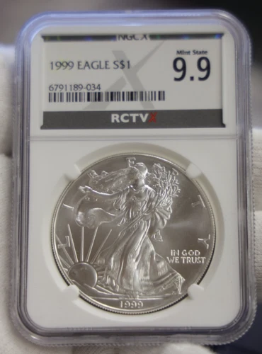 1999 US Silver Eagle $1 NGC X 9.9