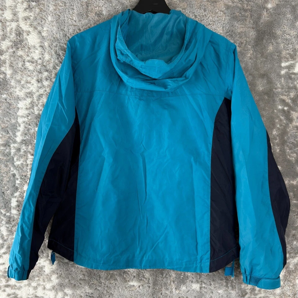 Chaqueta cortavientos St Johns Bay para mujer talla M al aire libre con capucha azul cordón cremallera Foto 4 de 4