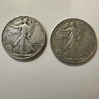 Estate Find, Lot Of Two Walking Liberty Halves 1941S, 1945D