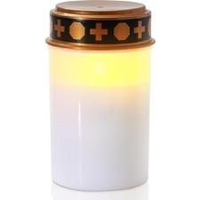 LED Grabkerze, 7cm x 12,5 cm, weiß   Outdoor Flammenloses Kerzenlicht, Grabli...