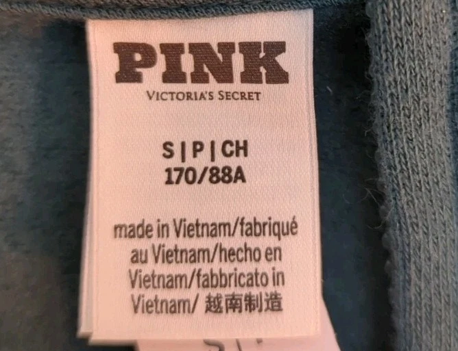 UNDERCOVER Felpa con cappuccio Victoria Secret Ivy Fleece Campus full zip verde foresta taglia S P (30452)