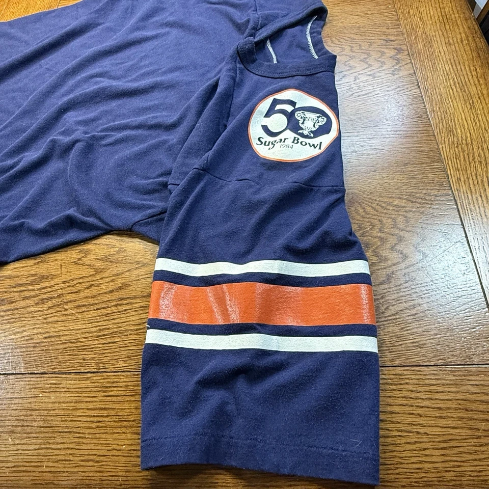 Camiseta deportiva de fútbol americano deportiva vintage rara Auburn 84 SUGAR BOWL RUSSELL GRANDE Foto 3 de 4