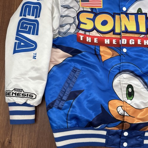 Headgear Classics-Sonic The Hedgehog Satin Varsity Jacket XL Retro Nostalgia - Picture 3 of 11
