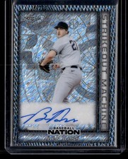 2025 Leaf Baseball Nation Ben Hess Strikeout Machines Autos Shimmer Silver SN,AU