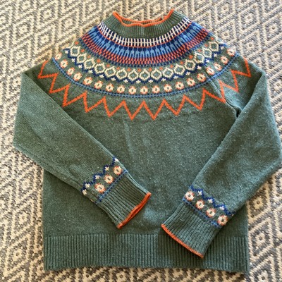 Mini Boden Norwegerpulli Pullover Strickpullover grün Größe 140