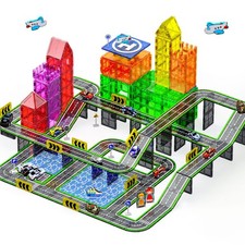 121PCS Magnetic Tiles Road Set 4 inches W x 9 L x 11.5 H 