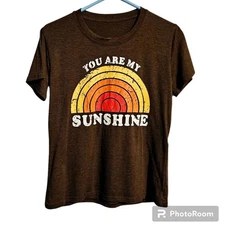 You are my sunshine t-shirt Red orange and yellow colorful graphic Size S