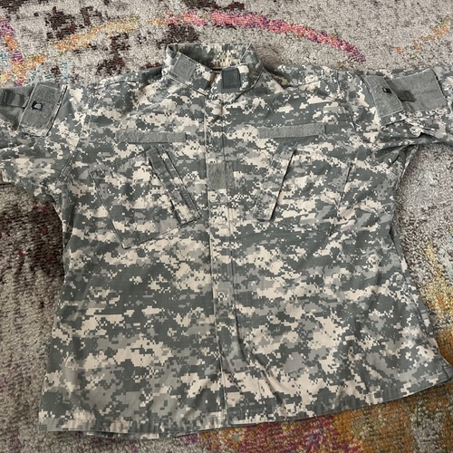 VTG Genuine US army field jacket BDU digital ACU camo shirts military Sz L - Picture 6 of 13
