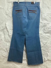 Vintage 1970s Just Pants Bell Bottom Flared Jeans Mens Sz 36 Hippie Woodstock