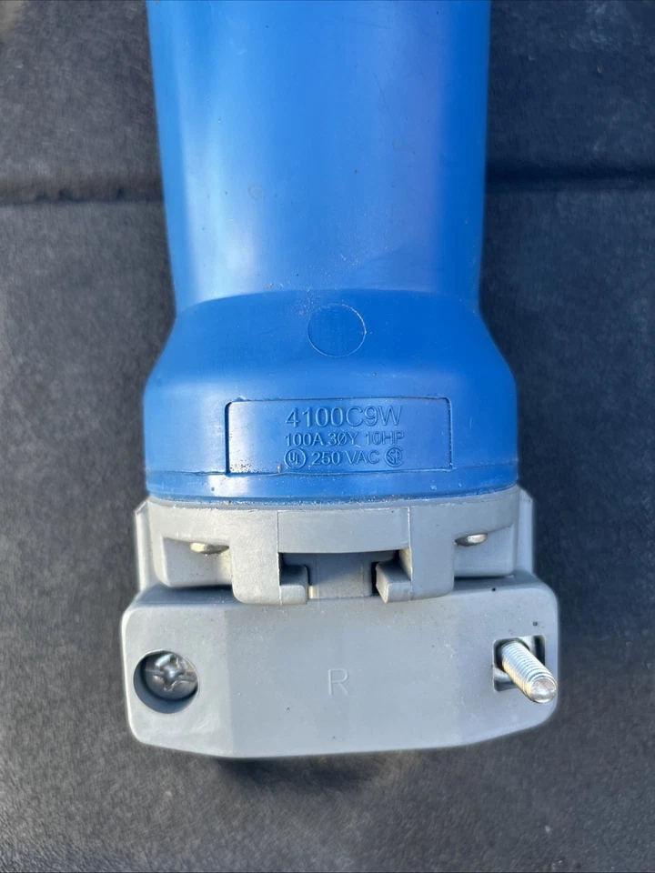 Hubbell HBL4100C9W 4 Wire 100 A Pin and Sleeve IEC Plug - Blue Female Connector - Image 2 of 3