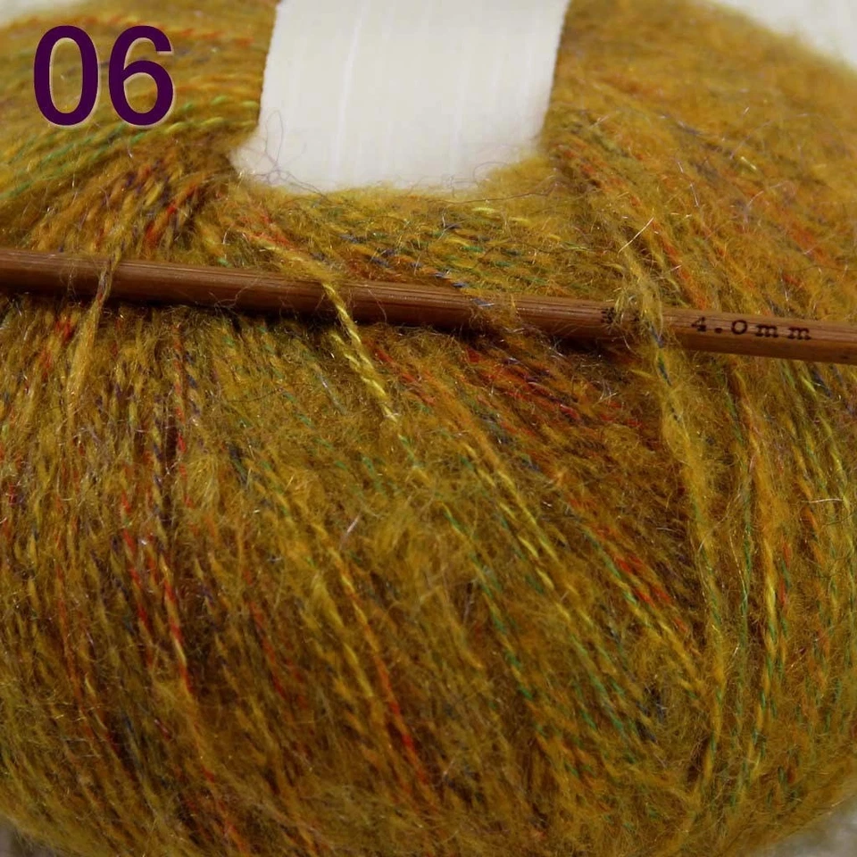 Sale 8 SkeinsX50gr Fluffy Soft MOHAIR Rainbow Shawls Hand Knit Crochet Yarn 06 - Image 3 of 4