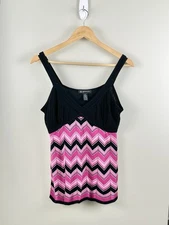 INC International Concepts Y2K Babydoll Top Crochet Women’s Sz PM Silk Blend