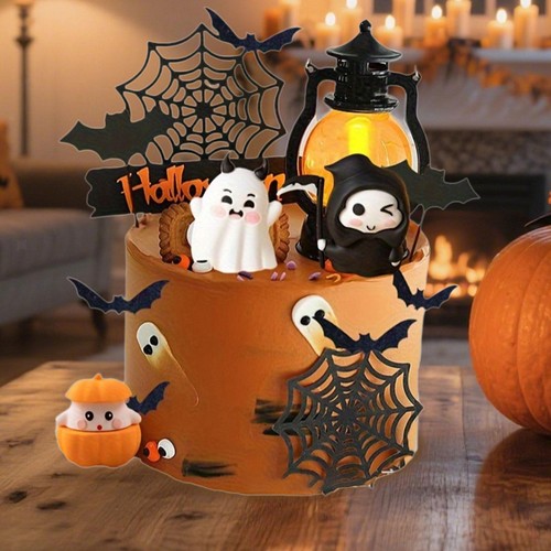 16Pcs Ghost Cake Topper Pumpkin Spider Web Cake Decorations for Celebrations - Picture 6 of 6