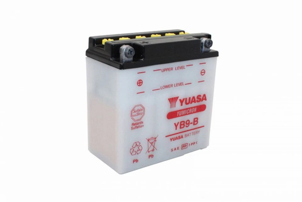 BATTERIE 12V 9 Ah YB9-B YUASA YUMICRON AVEC ENTRETIEN (Lg135xL75xH139mm)