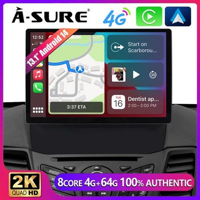 13.1'' 2K 4+64G Android 14 CarPlay Autoradio GPS FM Für Ford Fiesta MK6 2008-2016