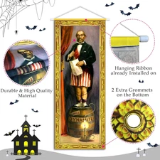 Halloween Haunted Mansion Portraits 4PCS Vintage Wall Decor Poster Banner