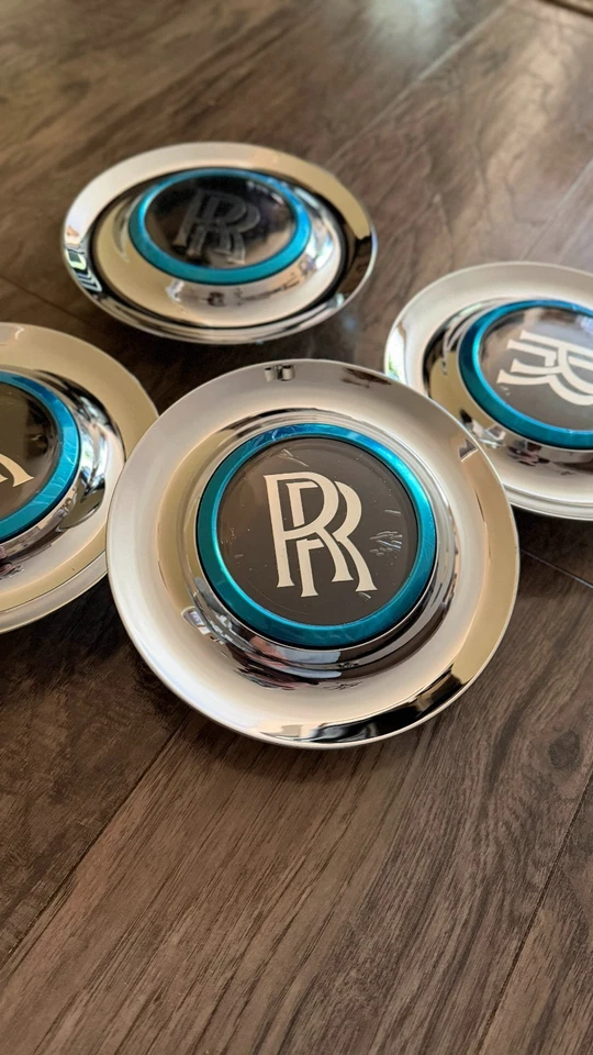 4 Pc Floating Chrome Wheel Center Caps for Rolls Royce 7.2in | ОEМ Quality - Image 2 of 4