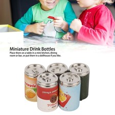 5Pcs Mini Dollhouse Drink Accessories Miniature Fruit Can Models for Doll