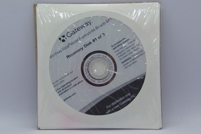 Rare Sealed Gateway Windows Vista Home Premium 64-Bit Reinstall Disc Set of 3