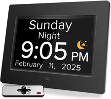 Digital Alarm Clock with Date and Day of the Week for Dementia Seniors, Multiple