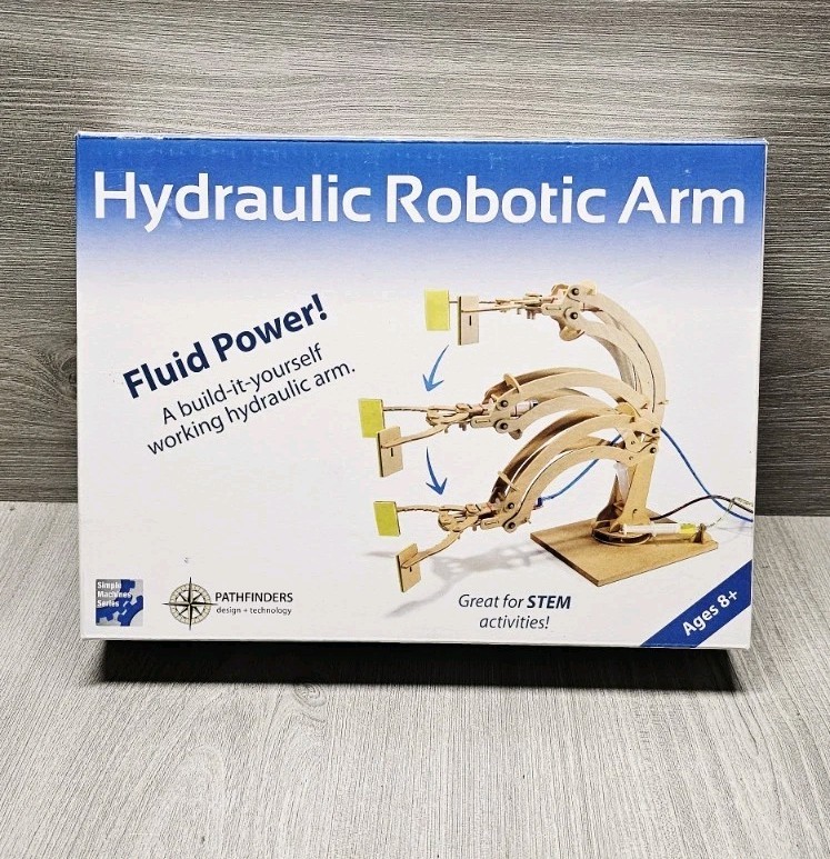 Hydraulic Robotic Arm Wooden Kit STEM Educational Engineering Toy