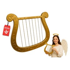 Gold Angel Harp Prop for Cupid Cherub Costumes, Valentine's Halloween