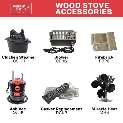 Vogelzang Cast Iron Wood Stove, 54,000 BTU, EPA 2020 Certified, Model# US1269E - Picture 8 of 10