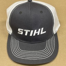 Stihl Gray  White Mesh Back Twill Cap Adjustable Snap Embroidered 8403027