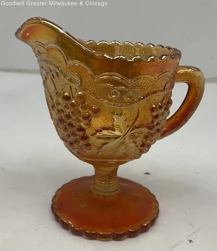VNTG Orange Iridescent Carnival Glass