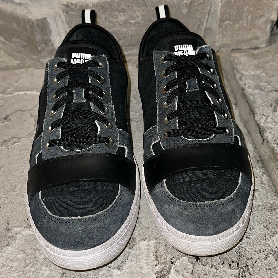 Near Mint Puma x Alexander McQueen Suede Denim Low Sneakers Shoes 11 Men - Image 4 of 4