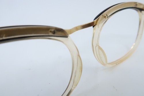 Vintage 50s gold filled and acetate eyeglasses frames AMOR made in France KILLER - Picture 6 of 9