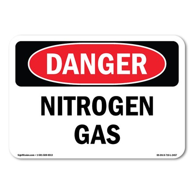 Nitrogen Gas ANSI OSHA ANSI Danger Sign Metal Plastic Decal