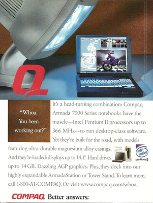 1999 Compaq Armada 7000 Series Notebook Computer vintage Print AD Advertisement