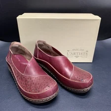 L’Artiste Spring Step Brunbak-BX Leather Clog Women’s Size 39 (US 8.5) Bordeaux