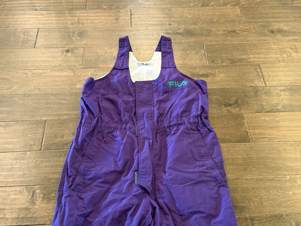 Mono babero vintage Fila púrpura snowboard esquí talla 34 hecho en Italia Foto 4 de 4
