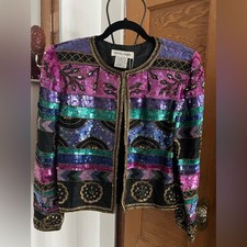Vintage 90s, gorgeous beaded, sequin flawless evening jacket