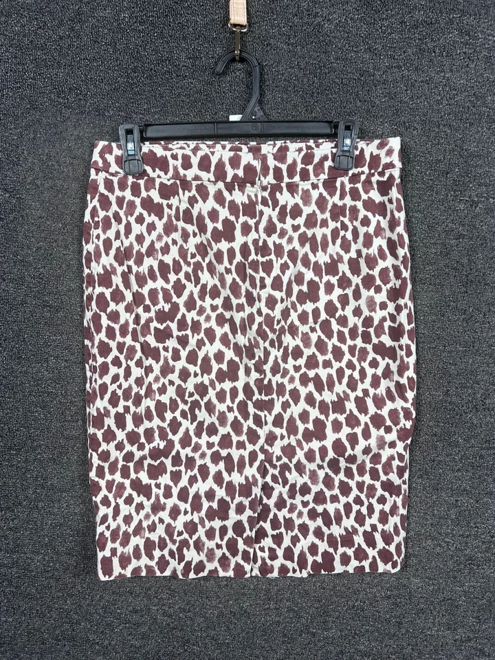 J Crew No. 2 Pencil Skirt in Giraffe Print Bi-Stretch Cotton Womens Size 6 Multi — 第 2/4 张图片