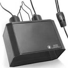 Reptile Dual Light Fixture 2 in 1 Deep Dome Lamp Hood, Reptile Heat Lighting ...