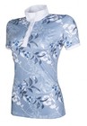 NUEVO con etiquetas HKM Sole Mio Floral Joy Polo Azul/Blanco/Azul Marino - Talla Pequeña