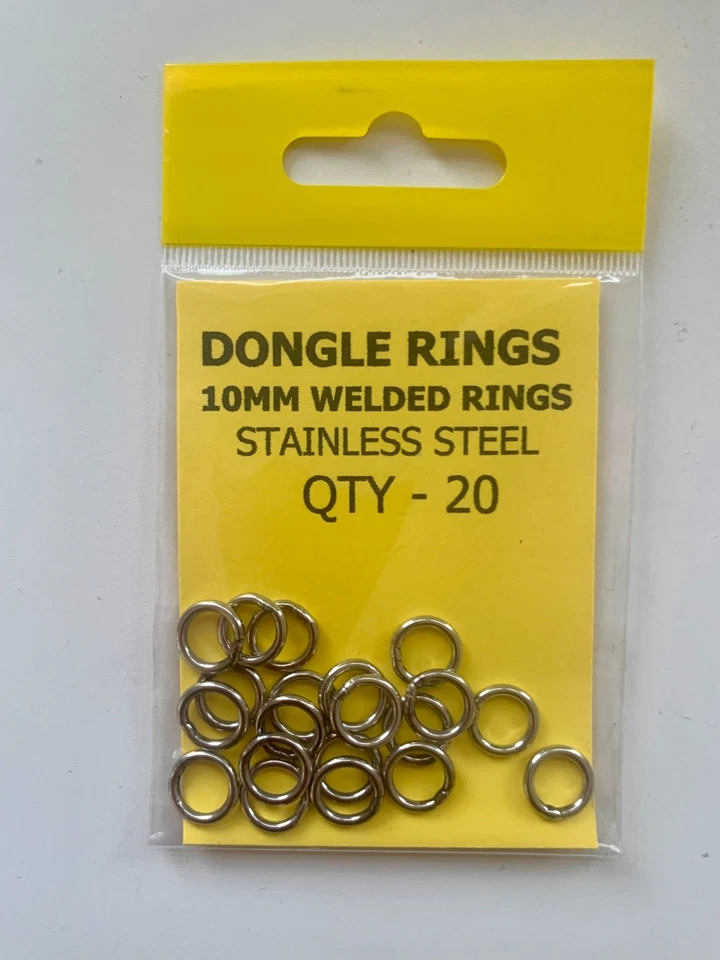 CJT MEERESANGELN DONGLE RINGE 10mm EDELSTAHL - 20er Pack
