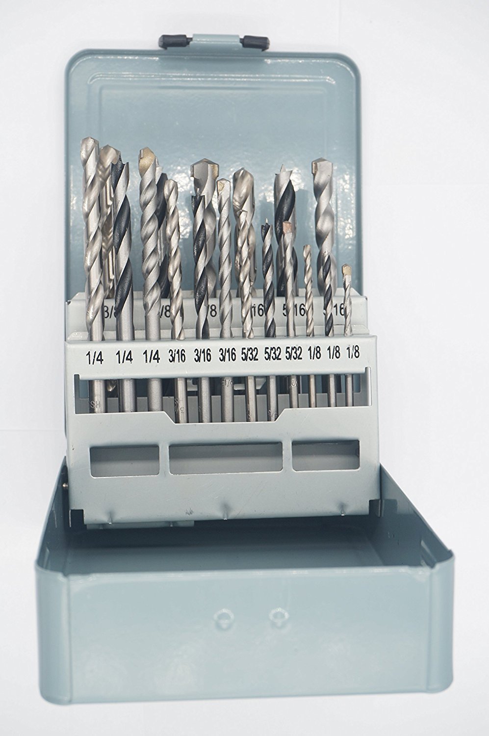 18pcs Combination Drill Set HSS Drill Bits, Brad Point Wood Drill