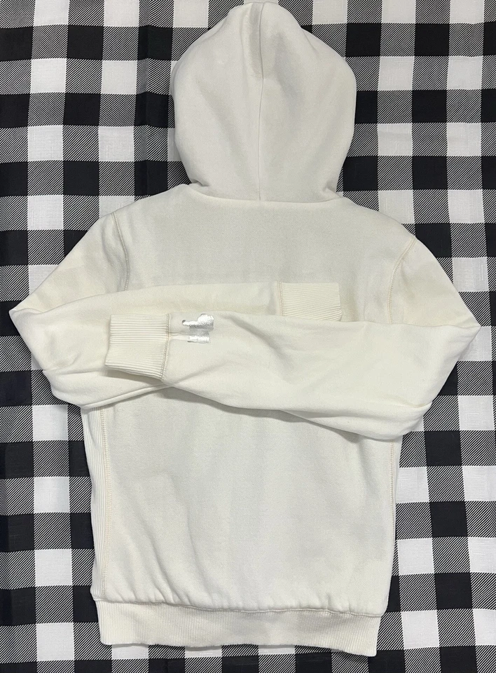 De Colección Aeropostale Y2K Marfil Sudadera con Capucha/Abrigo Para Mujer Grande Marrón Imitación Piel Forrado Cremallera Completa Foto 4 de 4