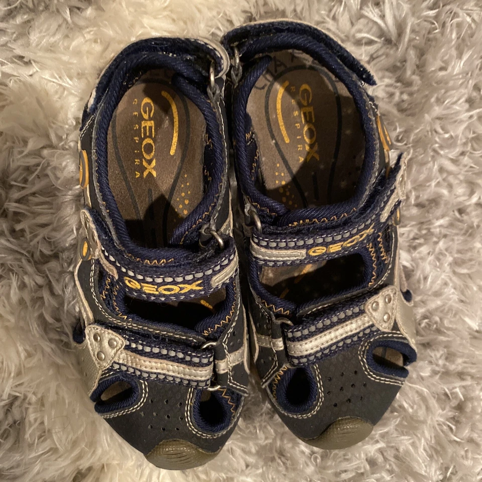 GEOX Respira Zapatos Niños 10 ZAPATILLAS Sandalias Verano Agua AJUSTABLES Gancho y Lazos Foto 2 de 4