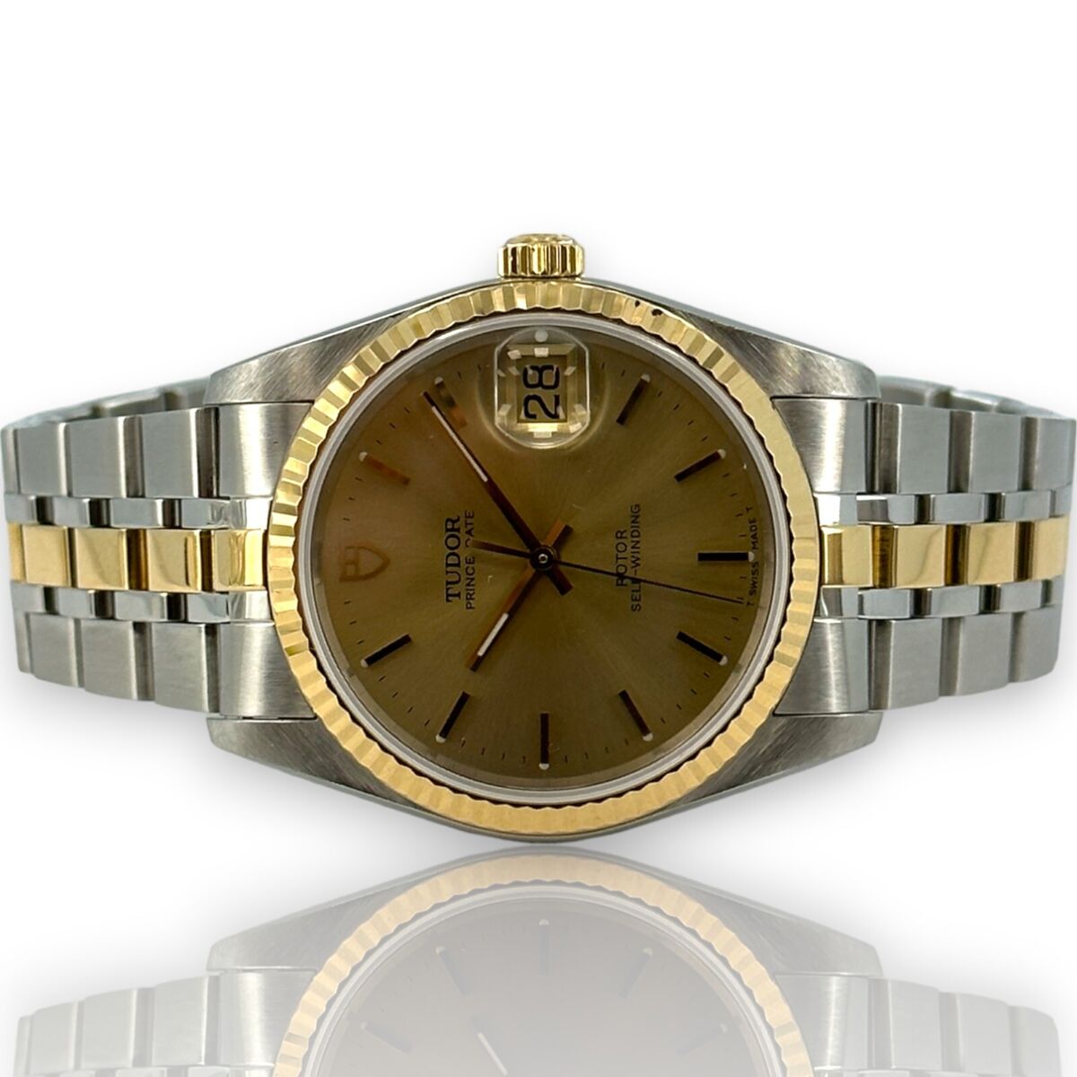 Tudor Prince Oysterdate 74033 1997 Two Tone 34mm Inscribed Tudor Prince Oysterdate 74033 1997 Two Tone 34mm Inscribed