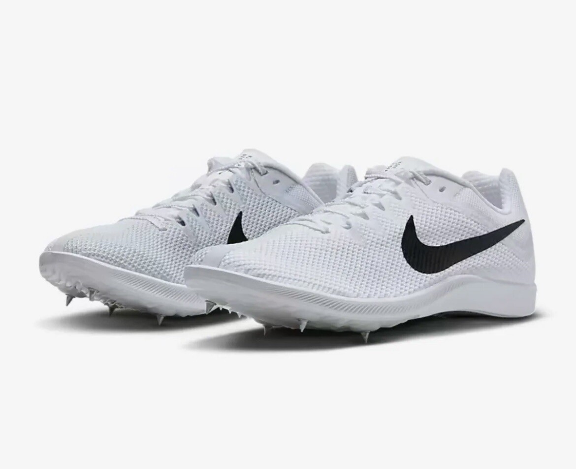 Nike Zoom Rival White Silver Black Track Shoes DC8725-100 Men Sz 11.5 Bag Spikes