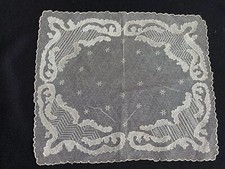 Vintage Ecru Netted Lace Handkerchief