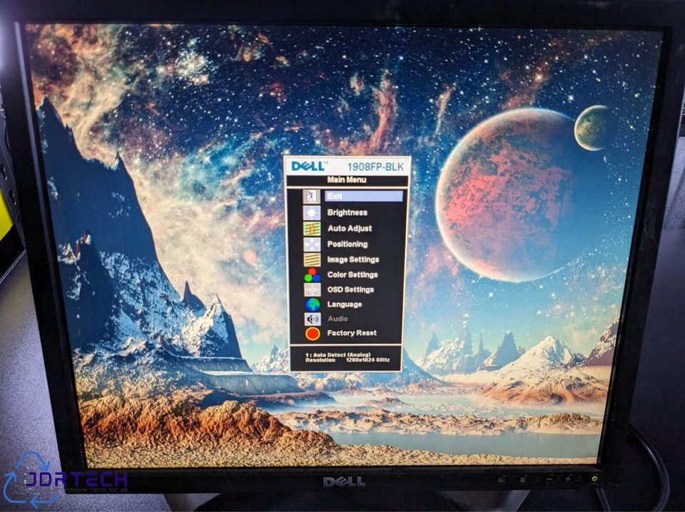 Dell UltraSharp 1908FPb 19" Black LCD Monitor DVI VGA 4 USB Port -TESTED- - Image 2 of 4