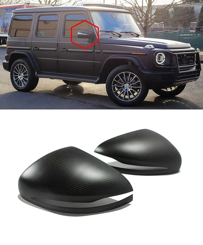 G Wagon Side Mirror Covers Carbon Fiber Satin Finish fit W464 W463A Mercedes G63